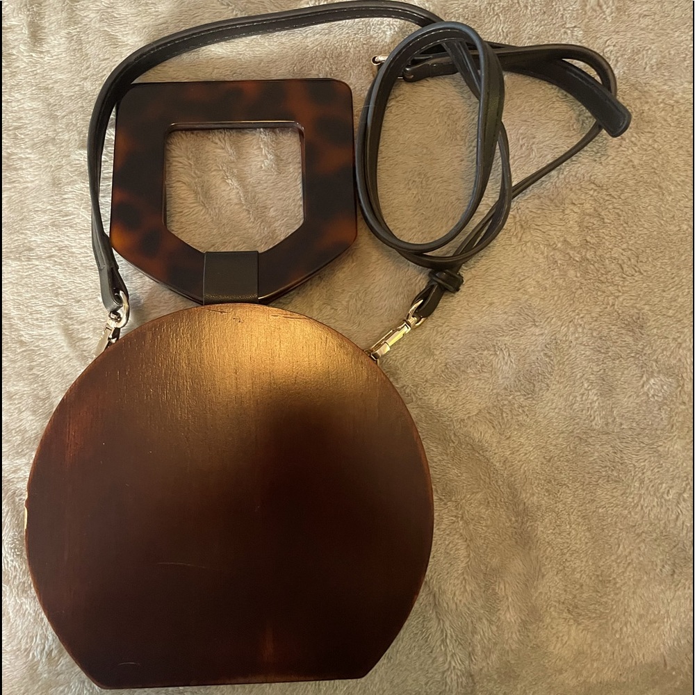 Zara Unique Wooden clutch and/or crossbody bag